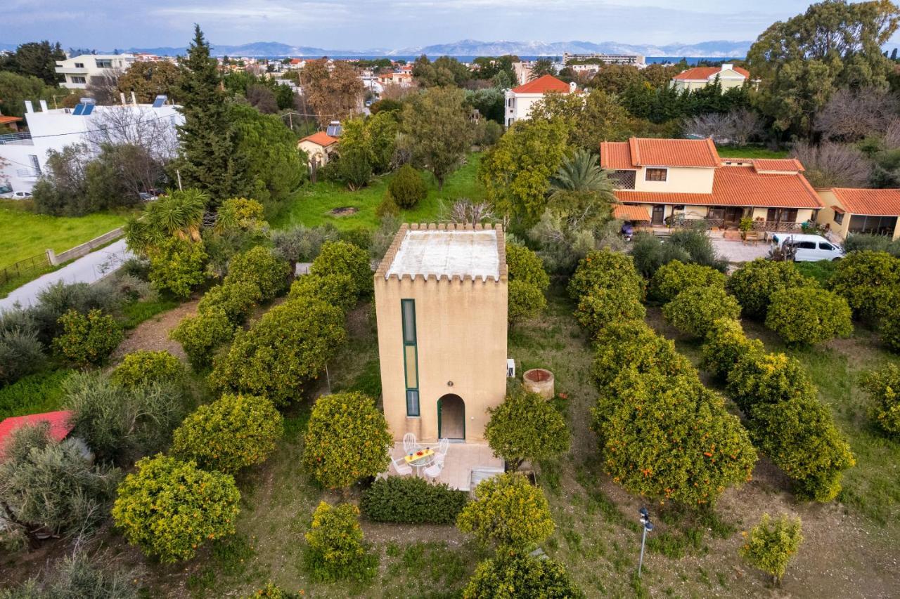 The Tower With The Orange Tree Garden Villa Ialysos  Exterior photo